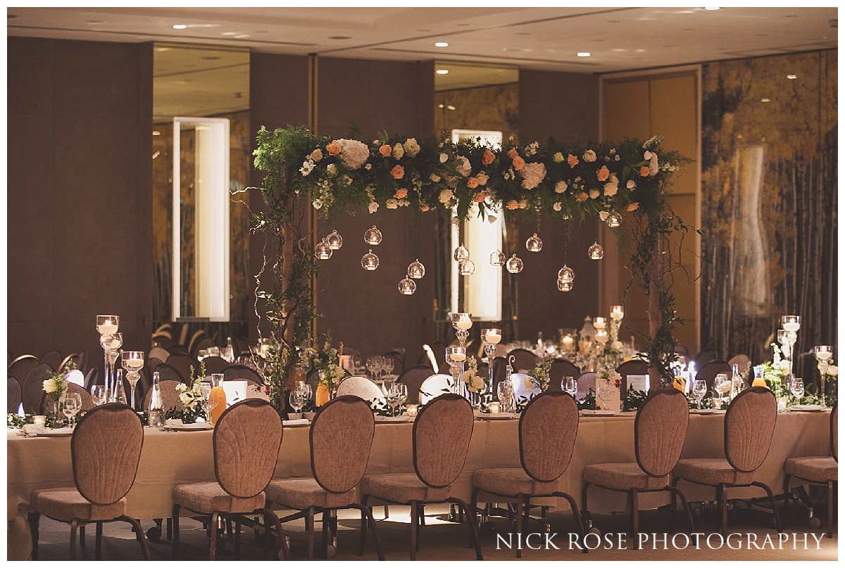  Table decorations at The Grove in Watford, Hertfordshire 