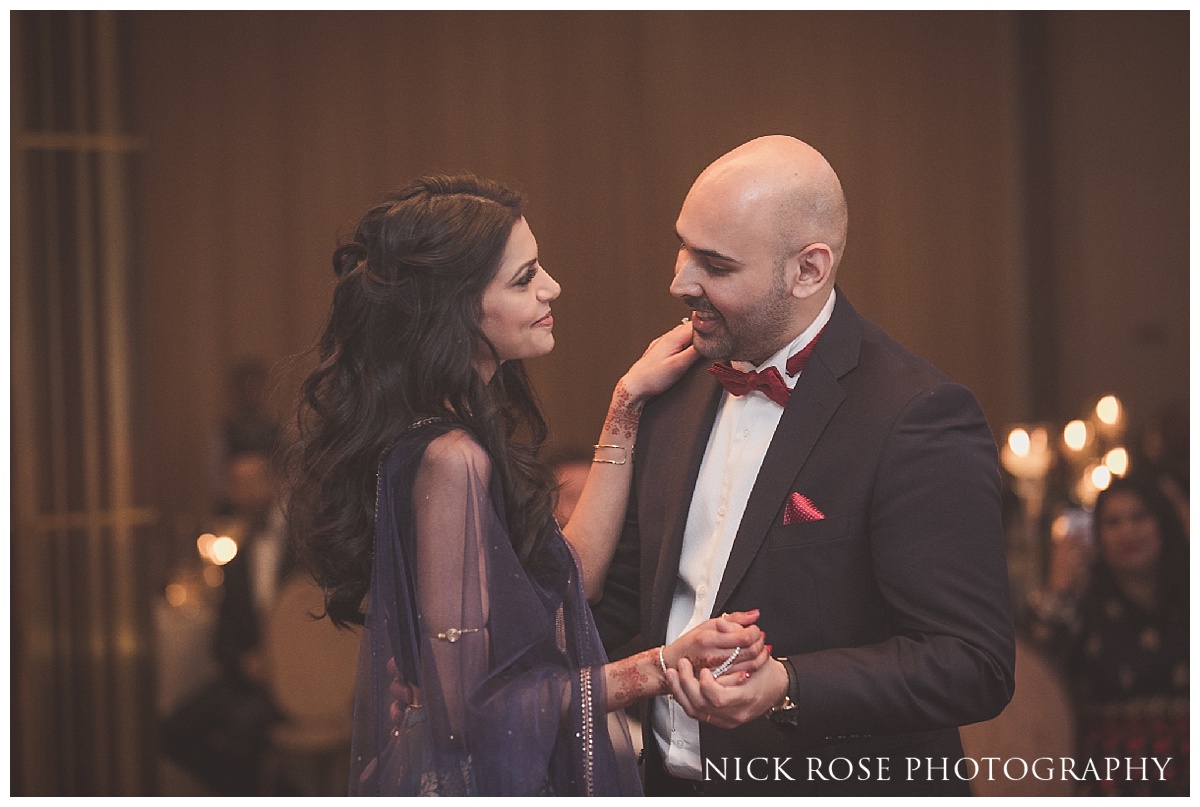  Bride and groom first dance in the Amber Suite ballroom at The Grove in Watford 