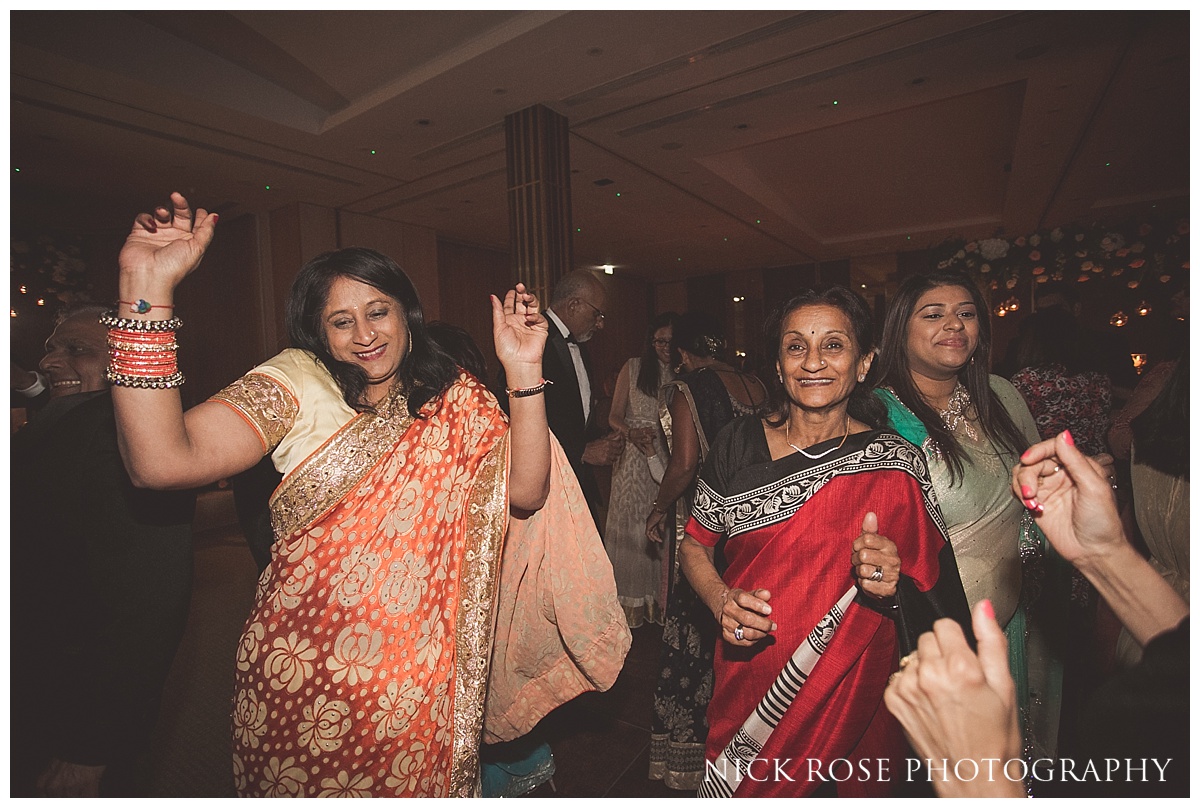  Hindu wedding reception party and dancing at The Grove Hotel in Watford 
