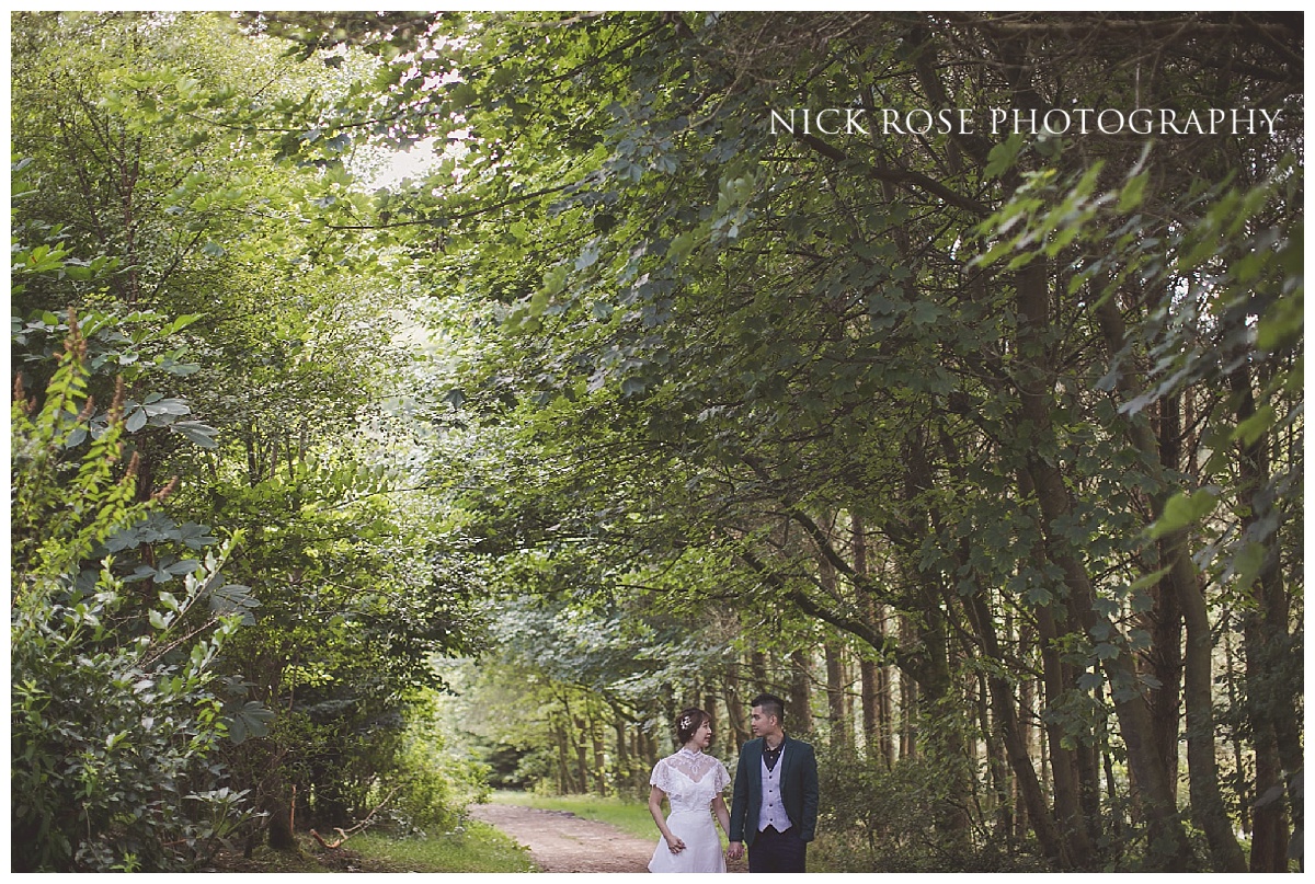 Pre wedding photography in Gradbach near the River Dane in the Peak District