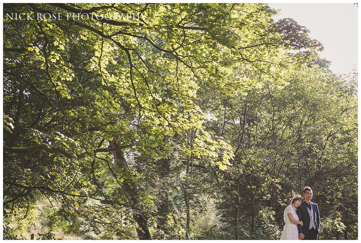  UK countryside pre wedding photography in Gradbach near the River Dane in the Peak District 
