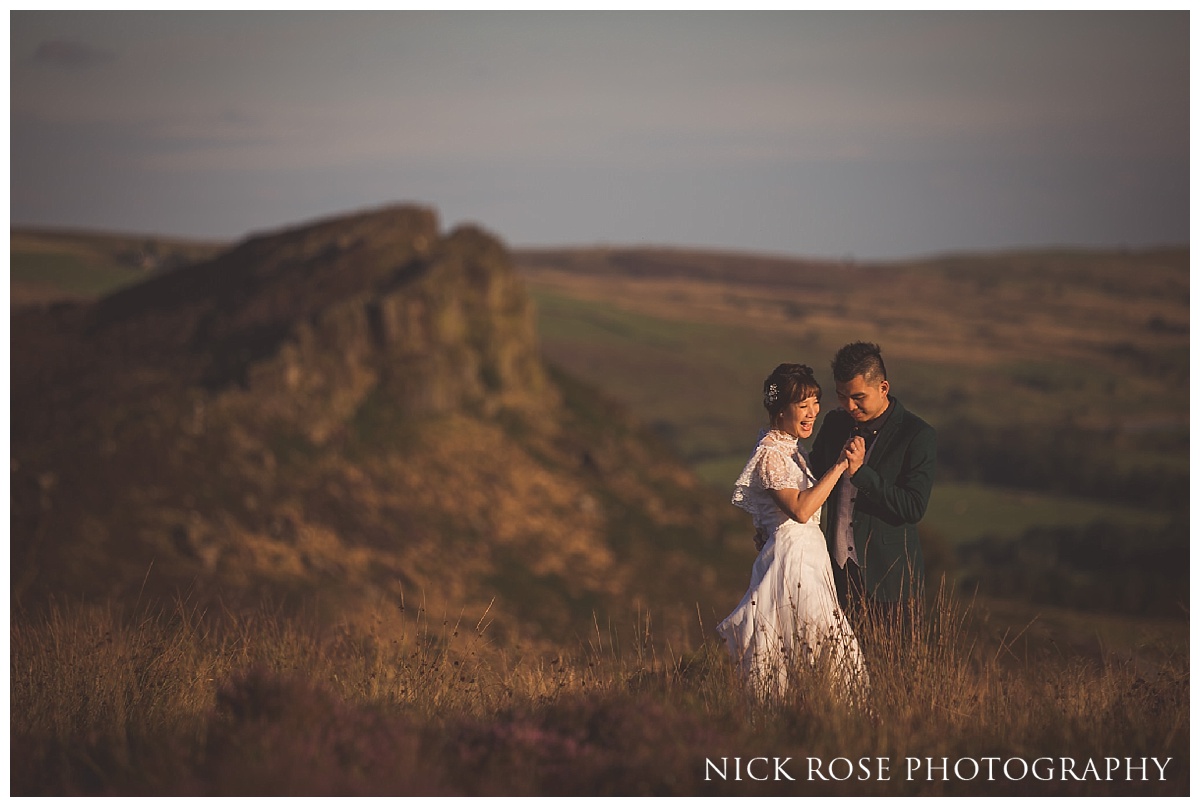  Sunset pre wedding photography in the Peak District 
