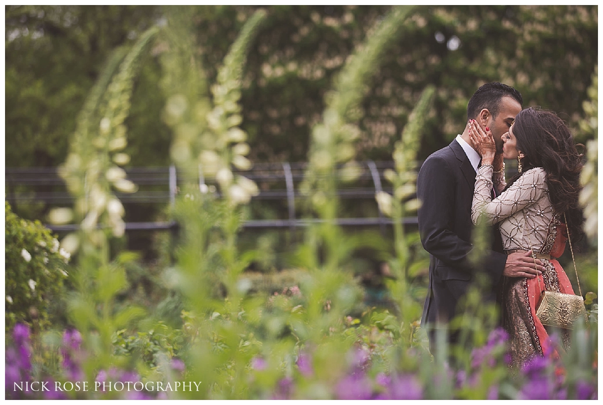  Pakistani bride and groom in Hyde Park in London for a pre wedding photography portrait 