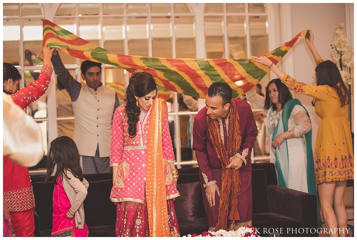  South Asian Rasm blessing during a pre wedding mehndi at the Sheraton Grand in Park Lane 