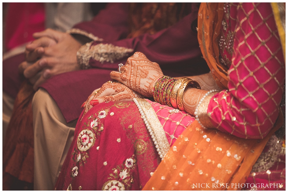  South Asian Rasm blessing during a pre wedding mehndi at the Sheraton Grand in Park Lane 