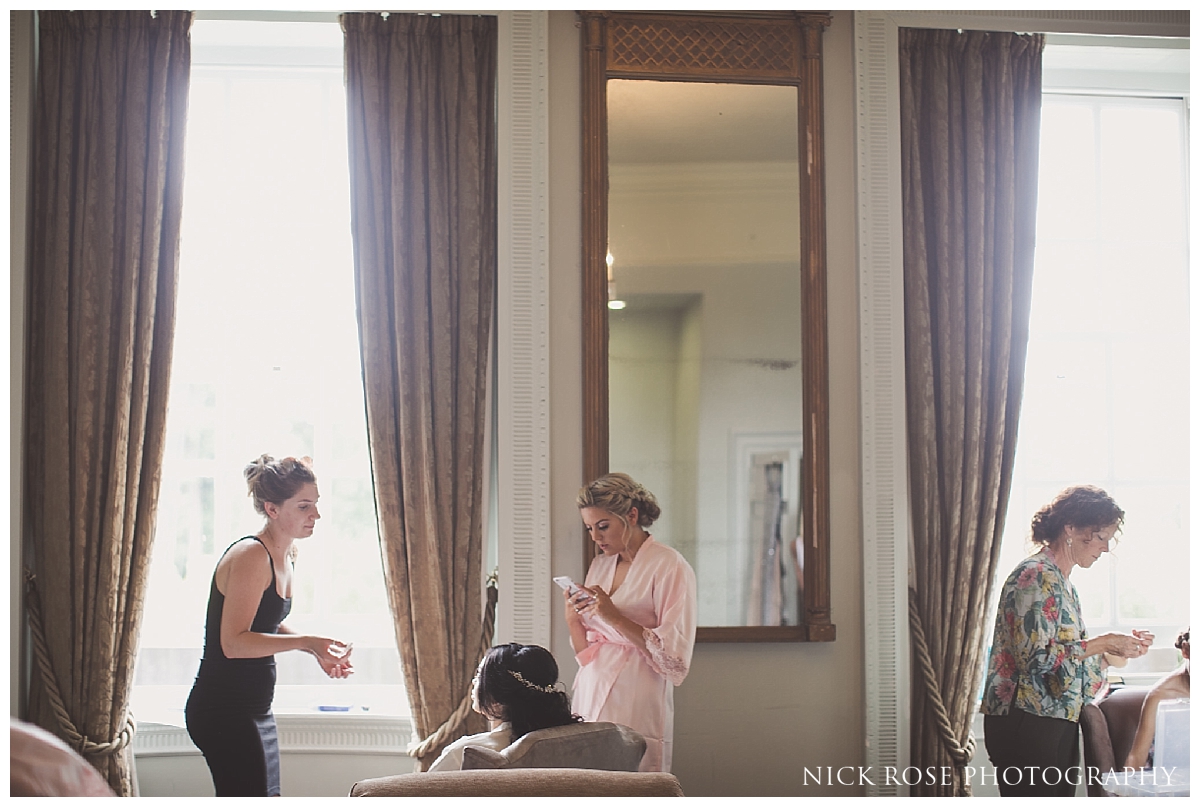  Bridal preparations for a Buxted Park hotel wedding in East Sussex 