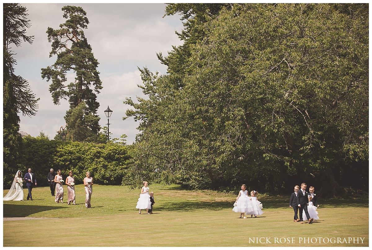 Outdoor wedding ceremony at Buxted Park in East Sussex