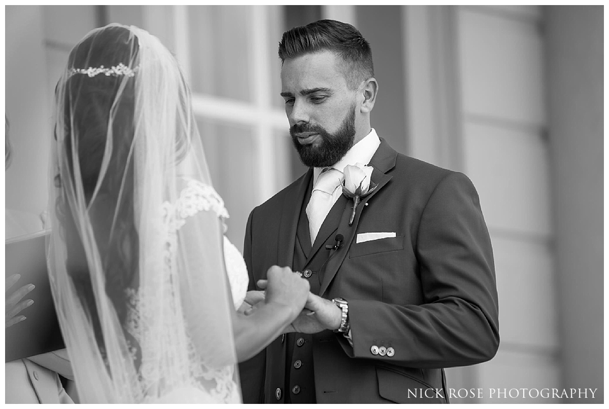 Outside wedding ceremony at Buxted Park in East Sussex