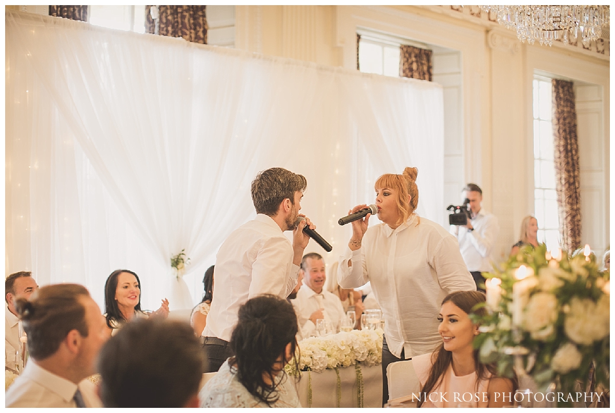 Wedding speeches during a Buxted Park Wedding