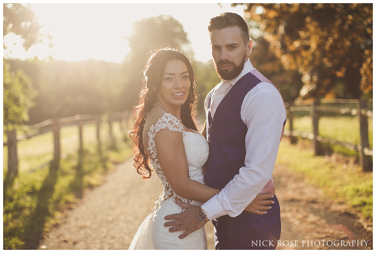 Sunset wedding photography at Buxted Park in East Sussex