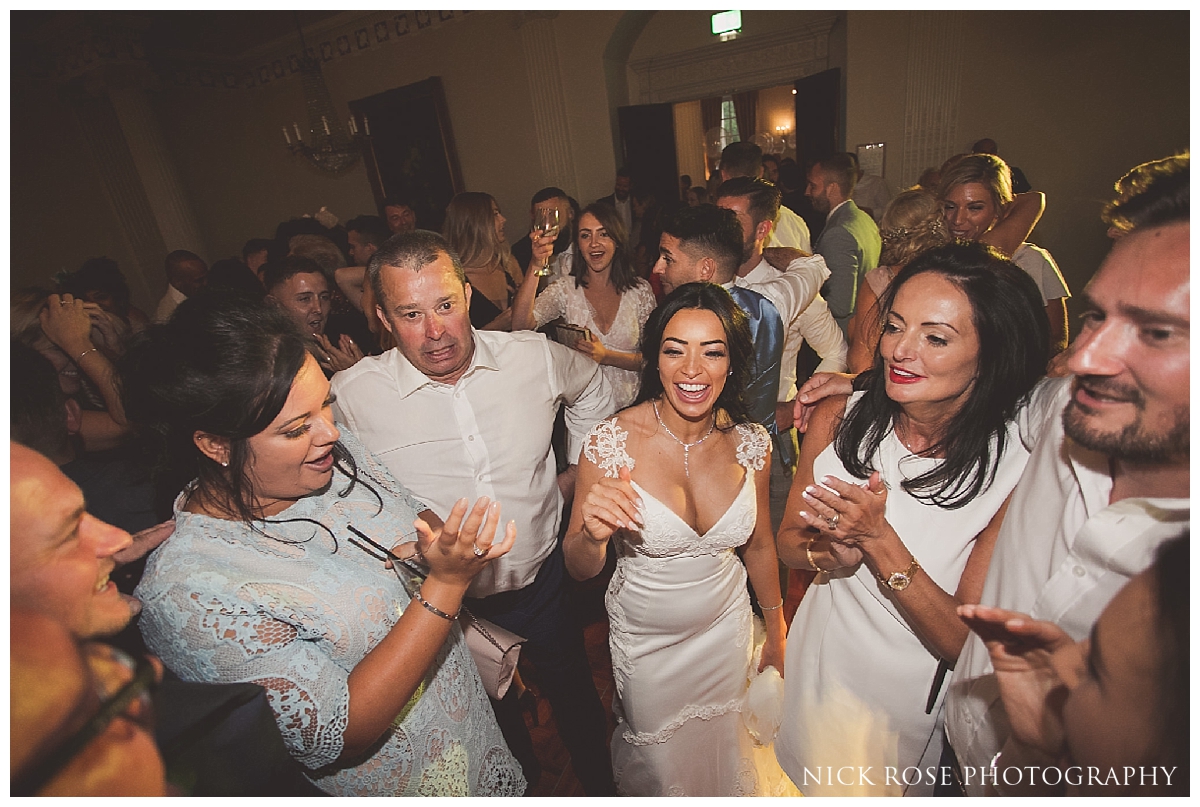 Wedding reception dancing at Buxted Park in East Sussex