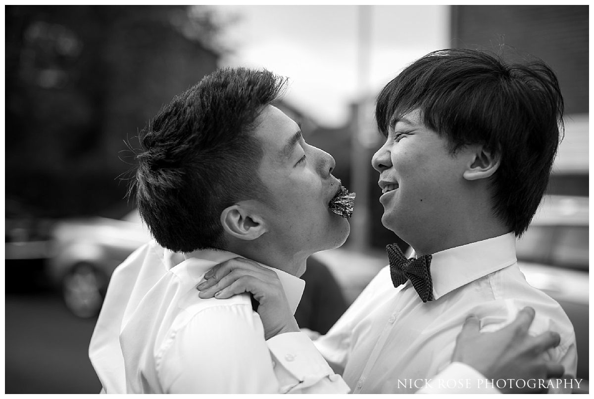  Hong Kong gatecrashing games before a Hampton Court Place wedding at the Little Banqueting House in Surrey 