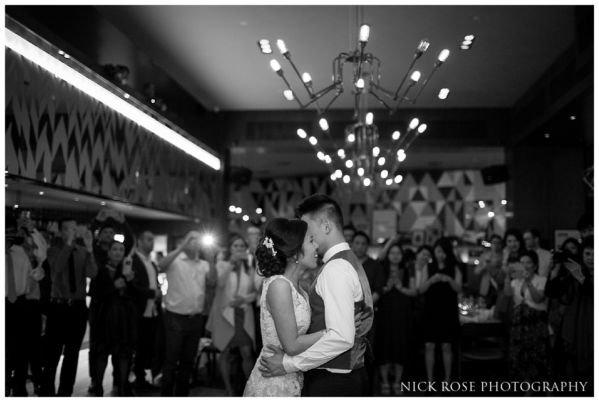  Bride and groom first dance at The Refinery in London 