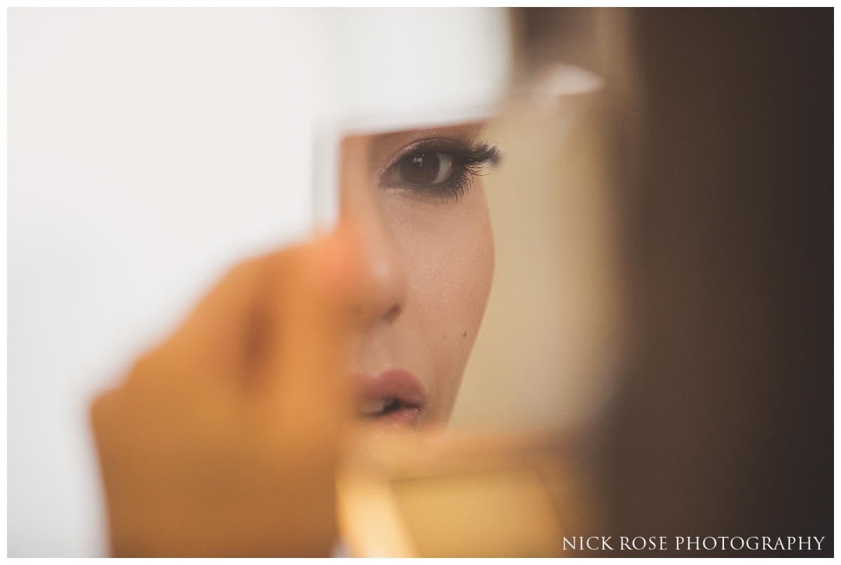 Bride getting ready for a Dartmouth House Wedding in Mayfair