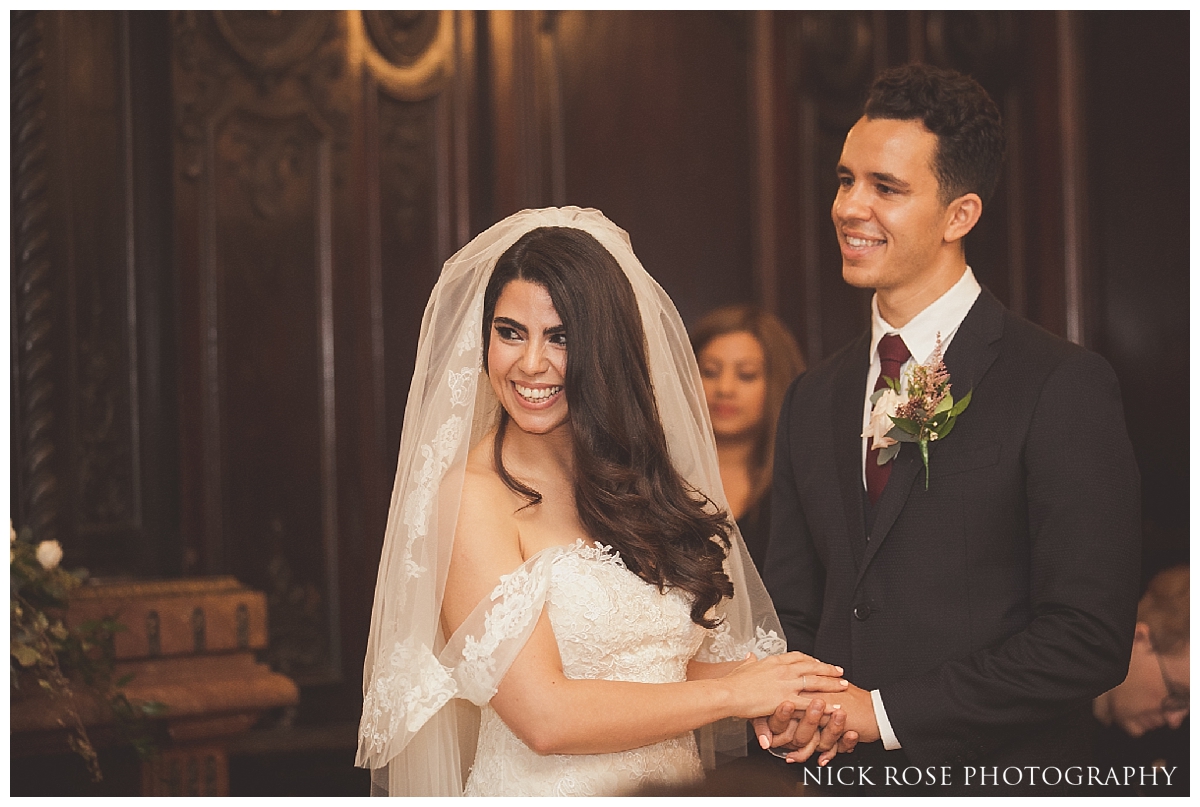  Candlelit wedding ceremony at Dartmouth House in London's Mayfair 