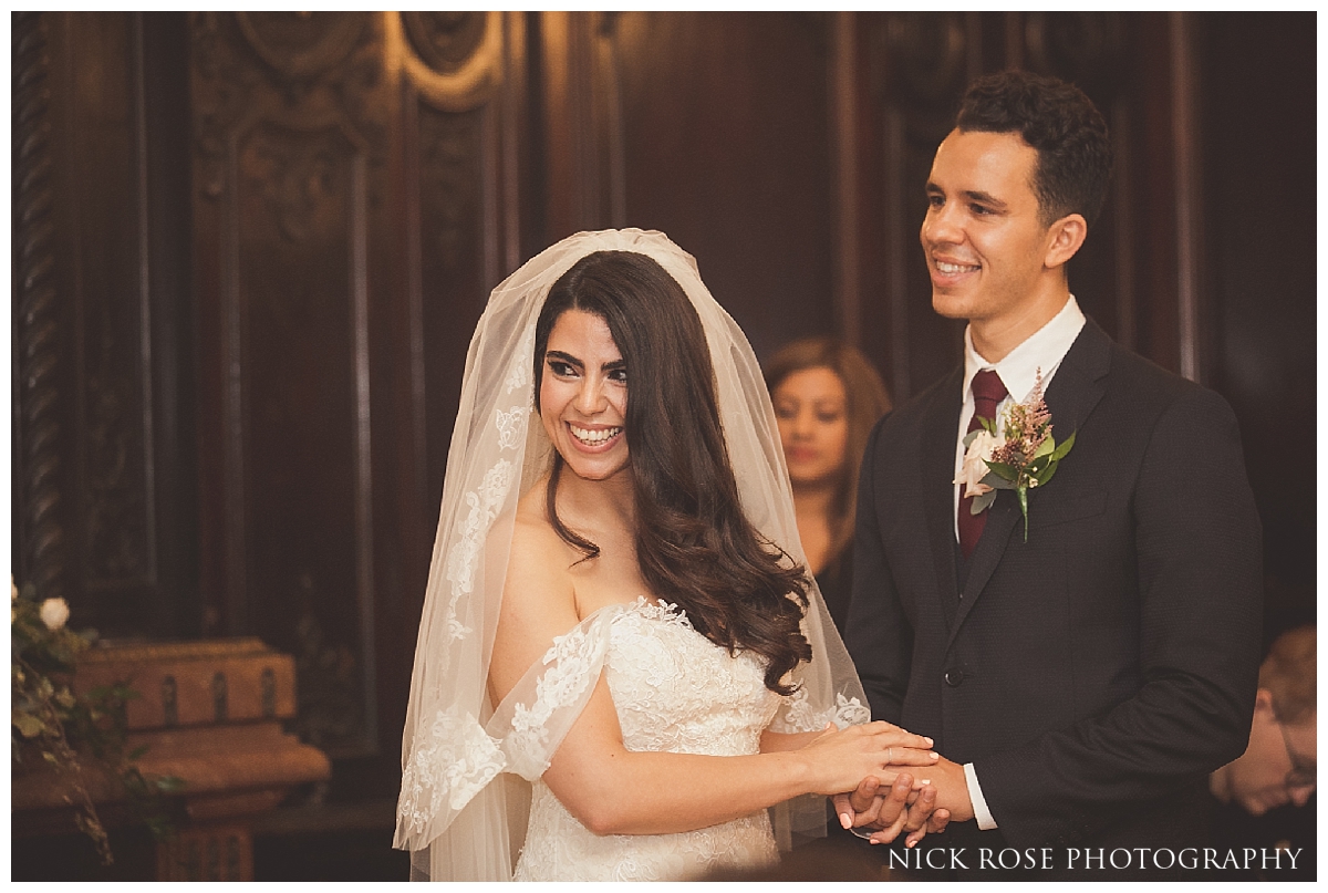 Candlelit wedding ceremony at Dartmouth House in London's Mayfair