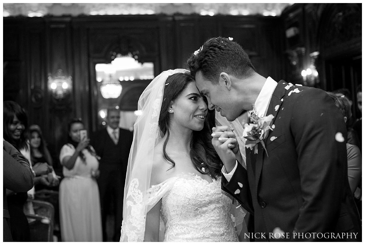  Bride and groom married at Dartmouth House in Mayfair London 