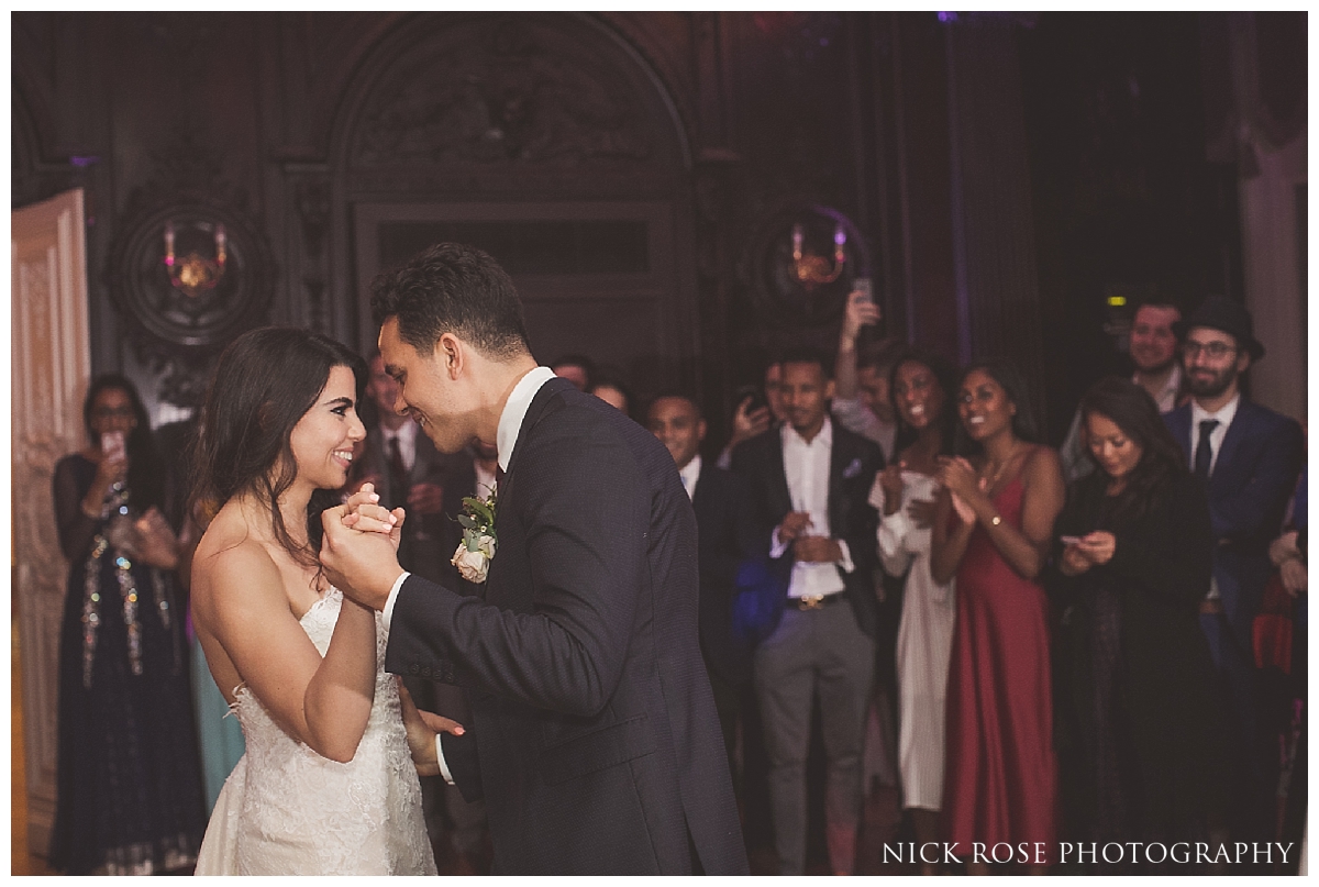  Bride and groom first dance at Dartmouth House in Mayfair 