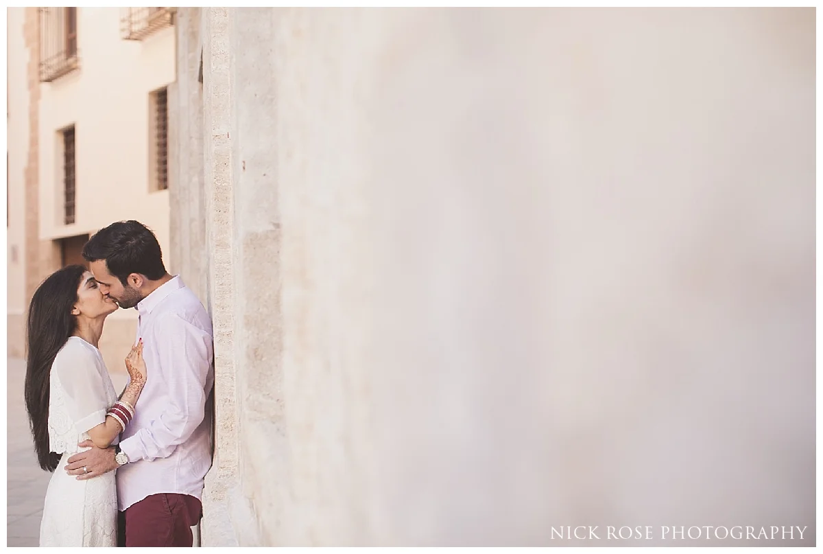 Destination engagement photography in the old town of Valencia, Spain