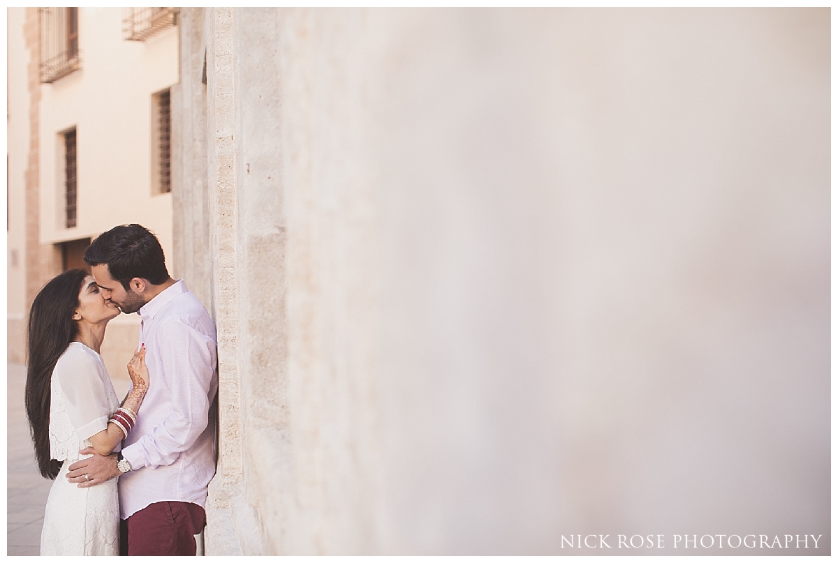 Destination engagement photography in the old town of Valencia, Spain