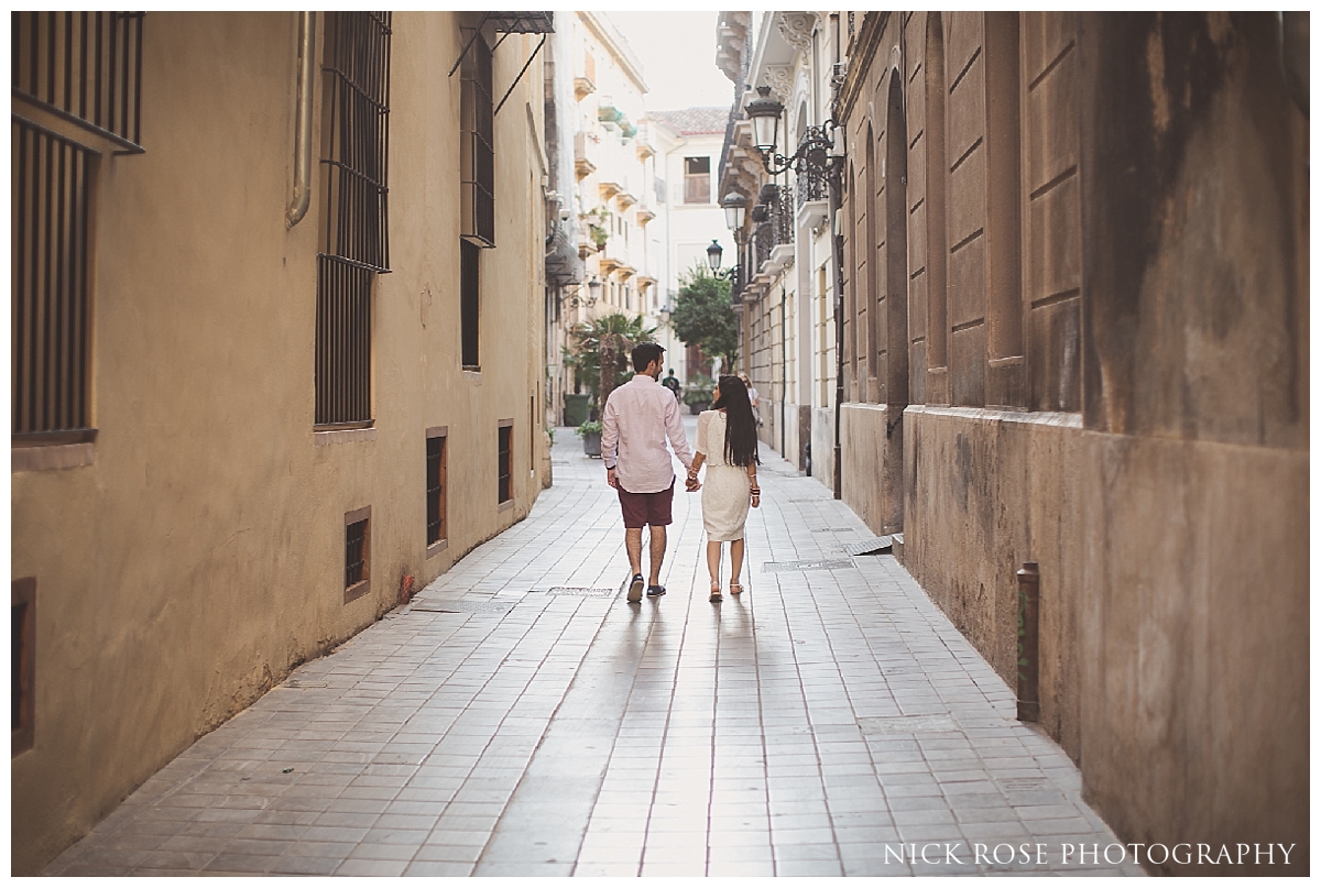 Destination Indian pre wedding photography in the old town of Valencia, Spain 