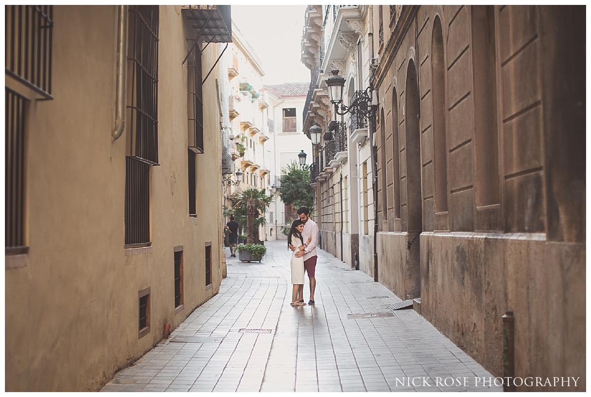  Destination Indian pre wedding photography in the old town of Valencia, Spain 