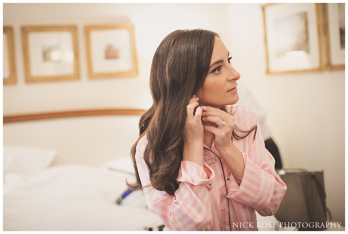  Bridal preparations in a suite at The Savoy 