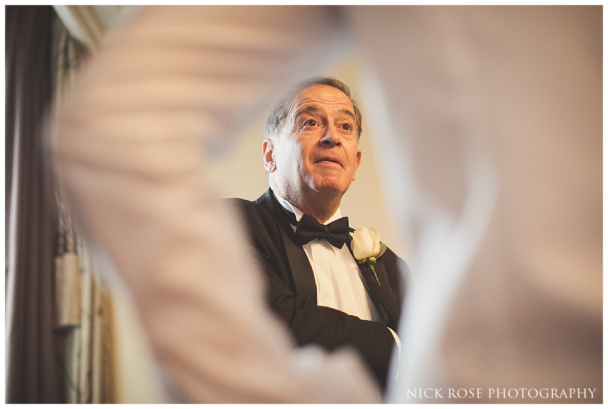  Grooms father preparing for a wedding at The Savoy 