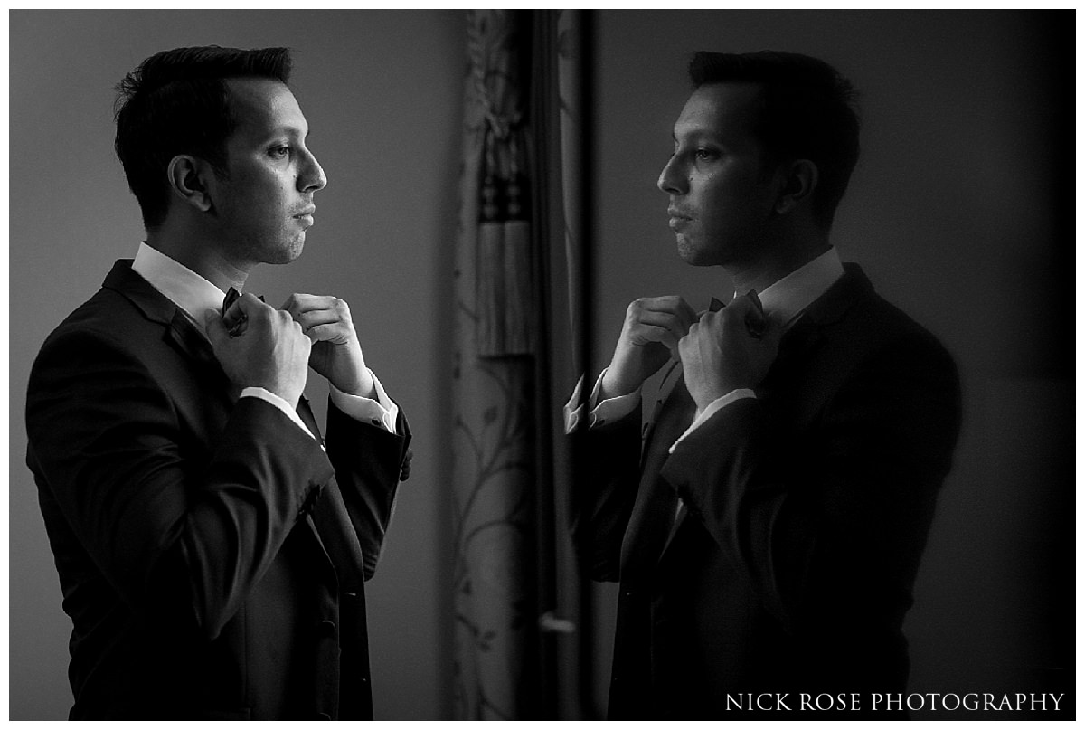 Groom wedding prep at The Savoy