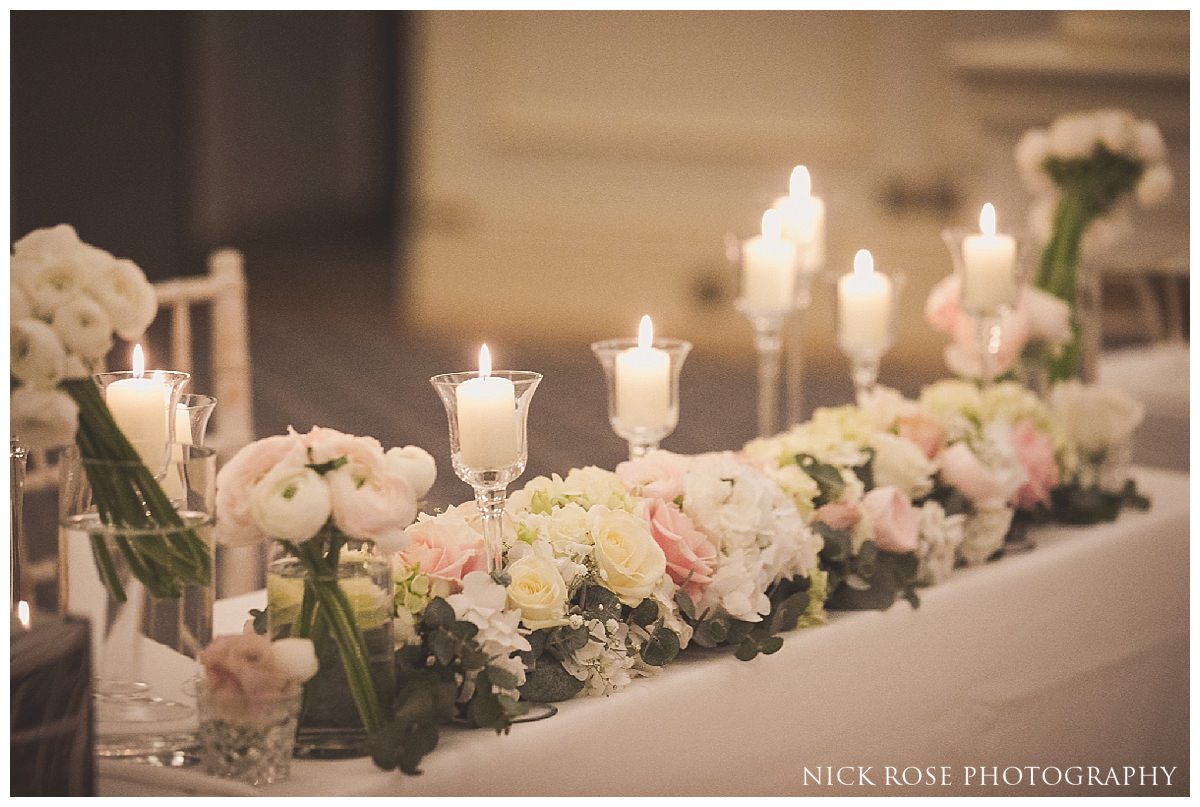  Wedding ceremony floral decorations for a wedding at The Savoy London 