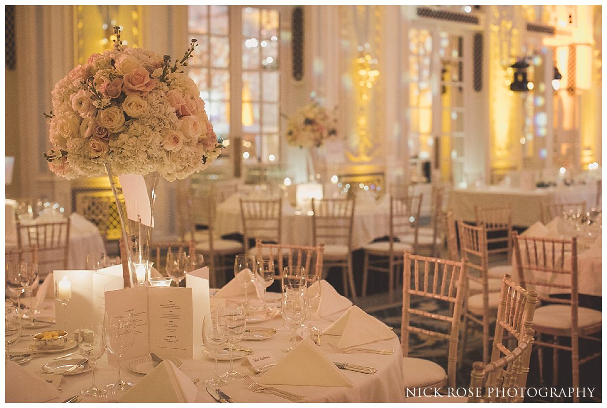  Lancaster Ballroom wedding reception photography at The Savoy London 