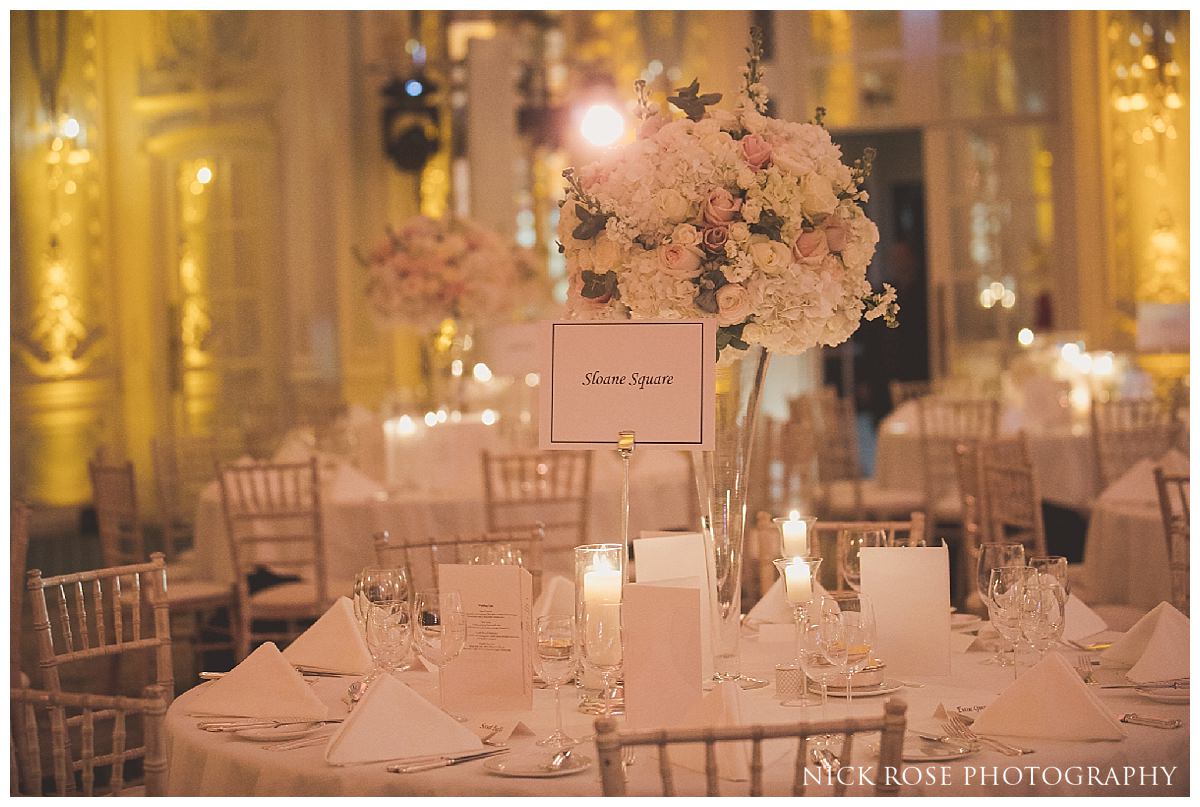 Lancaster Ballroom wedding reception photography at The Savoy London