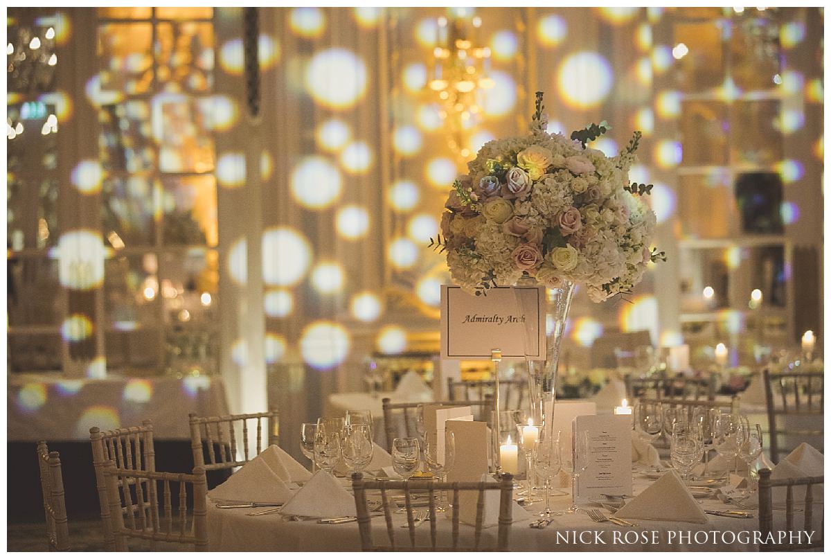 Lancaster Ballroom wedding florals at The Savoy London