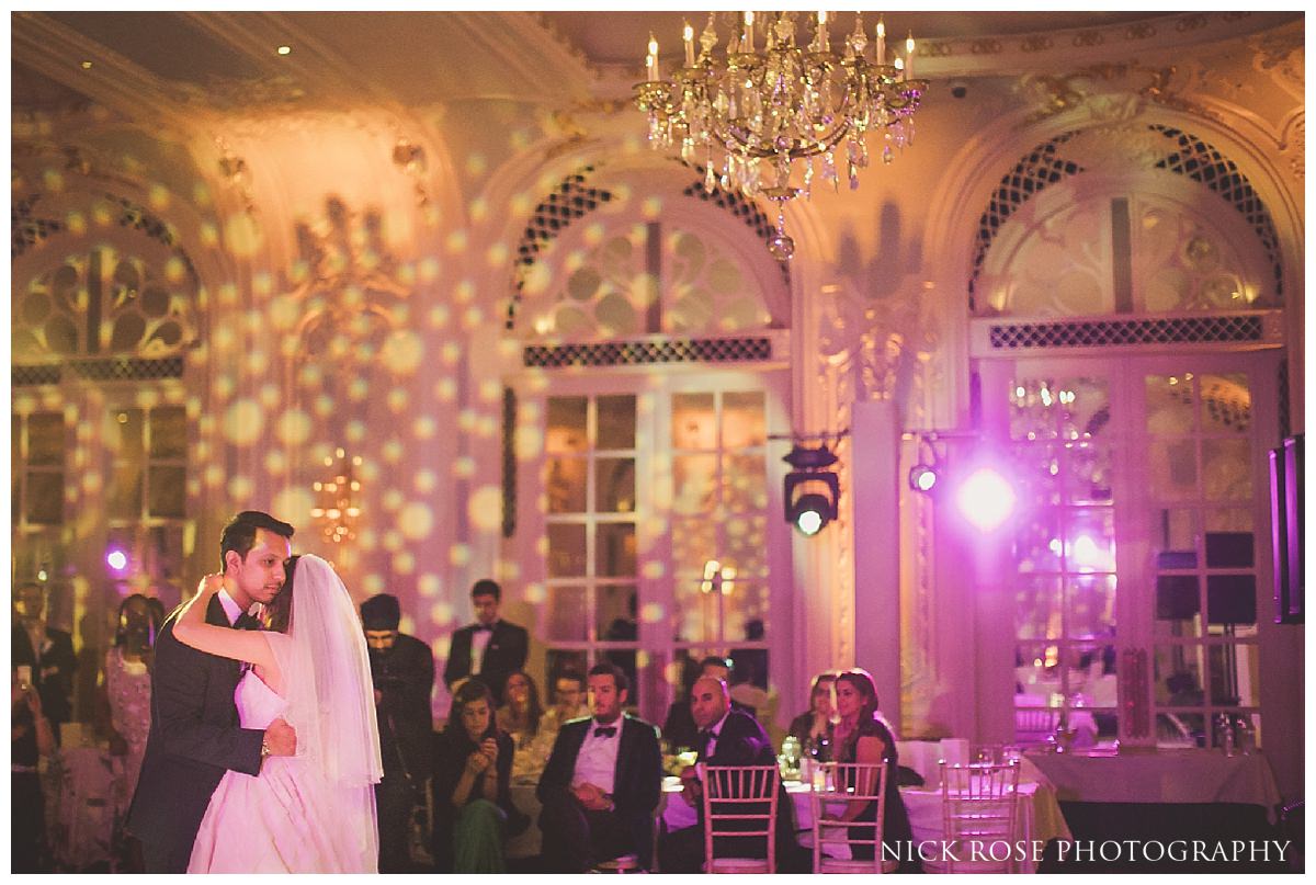 Bride and groom first wedding dance at The Savoy Hotel