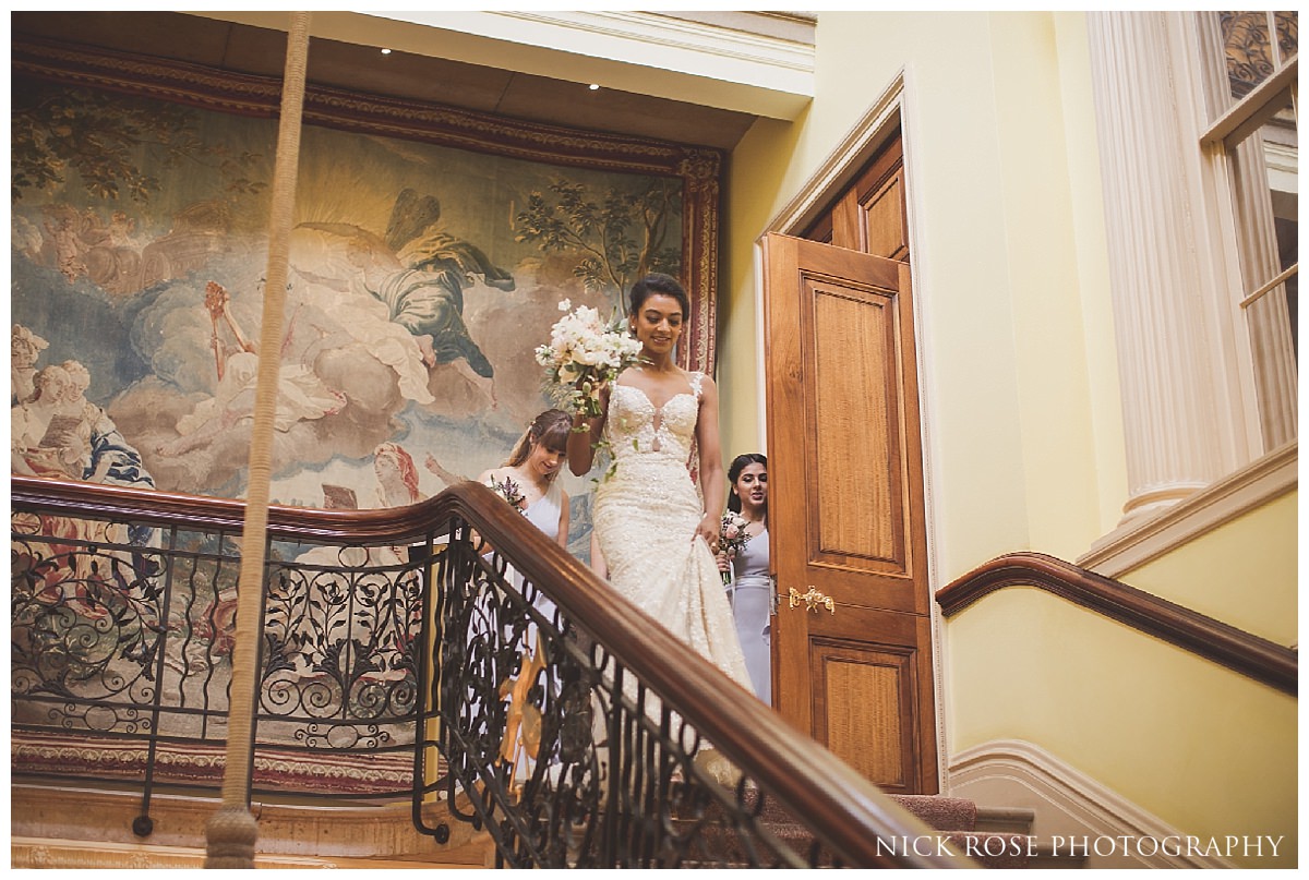  Indoor civil wedding ceremony setup at Stoke Park in Buckinghamshire 