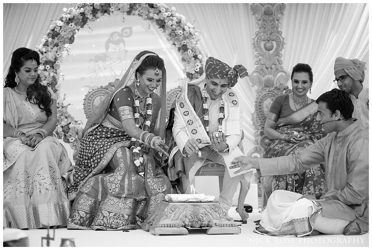  A colourful hindu wedding ceremony in Hertfordshire 