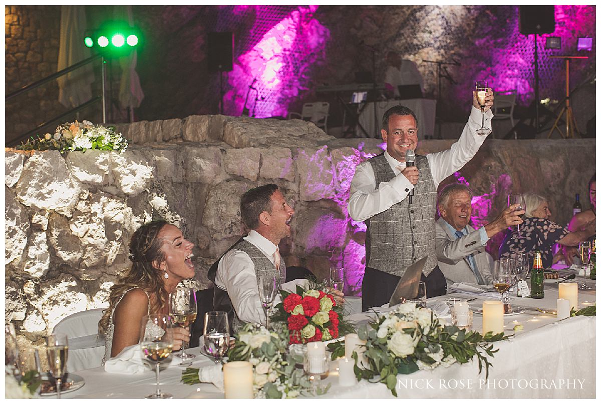  Speeches and wedding reception at Dubrovnik Palace in Croatia 