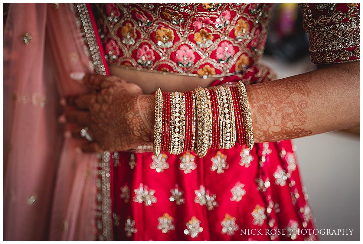  Bride getting ready for a destination Hindu wedding at Pine Cliffs resort in the Algarve Portugal 