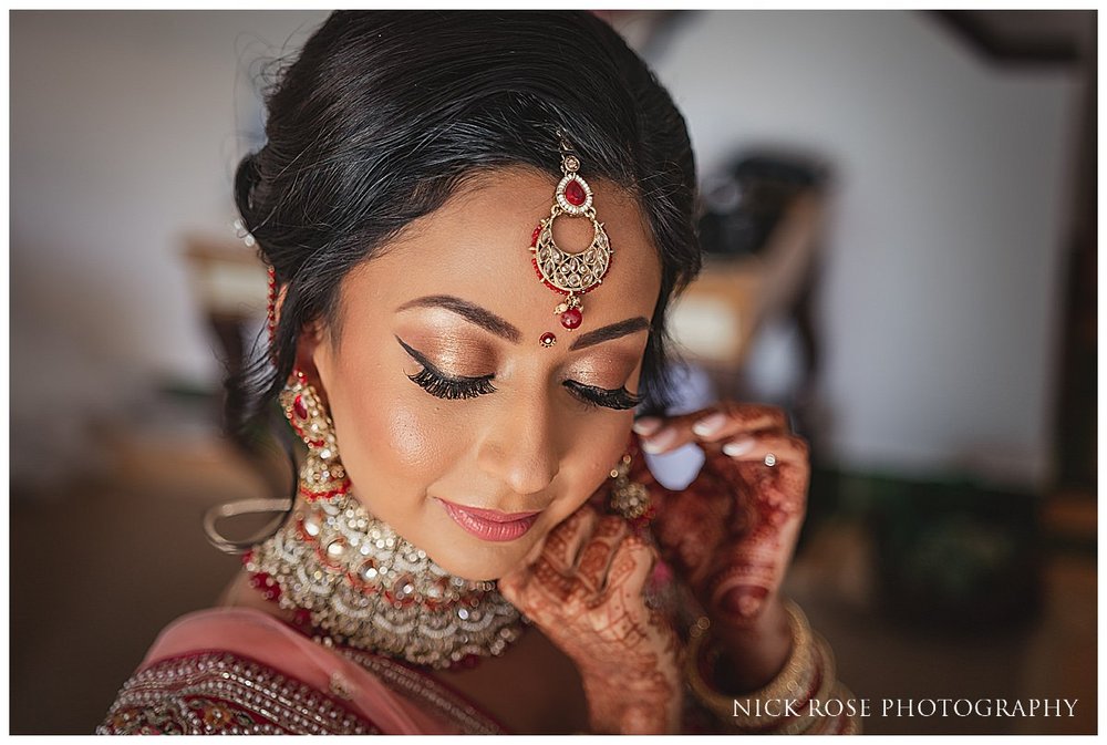  Stunning bride getting ready for a destination Hindu wedding at Pine Cliffs resort in the Algarve Portugal 