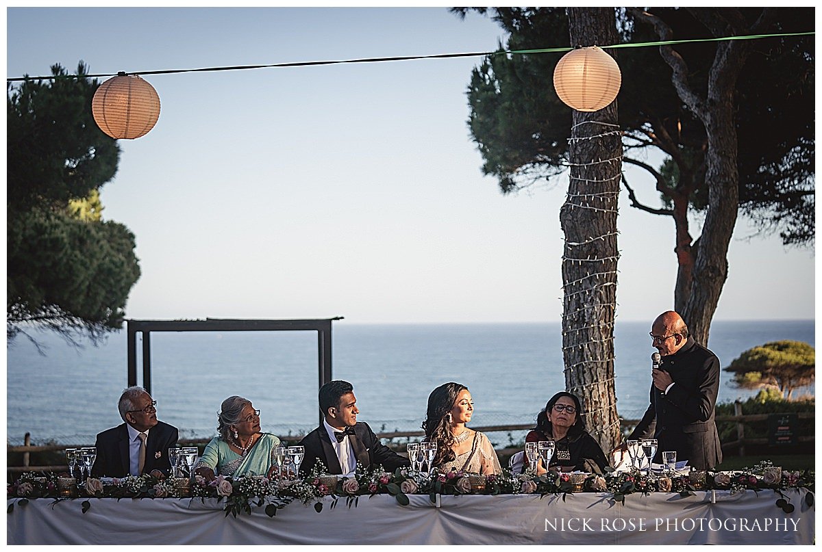  Indian wedding reception at the Pine Cliff resort hotel in Portugal photographed by destination wedding Photographer Nick Rose 