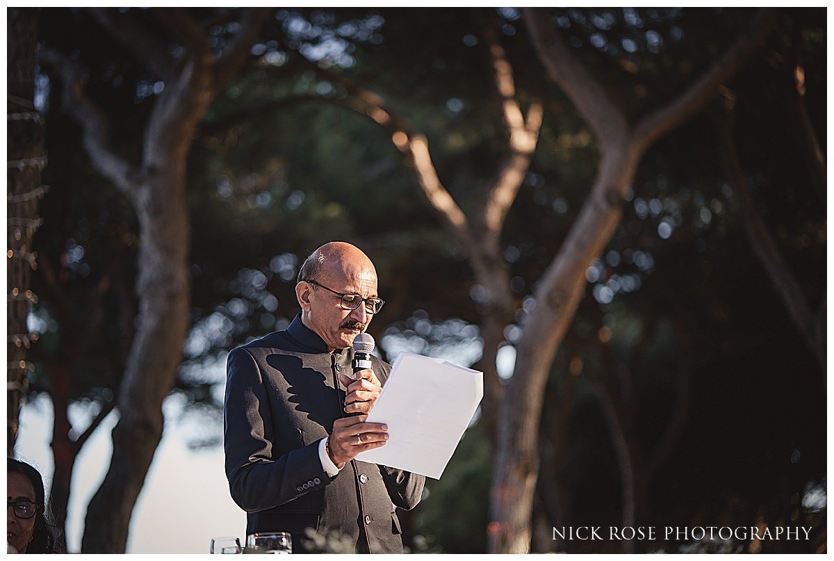  Indian wedding reception at the Pine Cliff resort hotel in Portugal photographed by destination wedding Photographer Nick Rose 