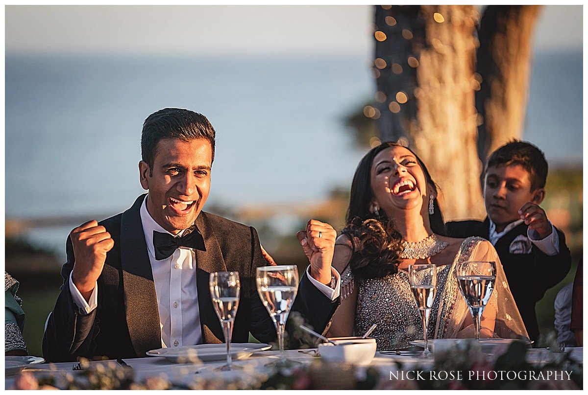  Destination Indian wedding reception at the Pine Cliff resort hotel in Portugal photographed by  wedding Photographer Nick Rose 