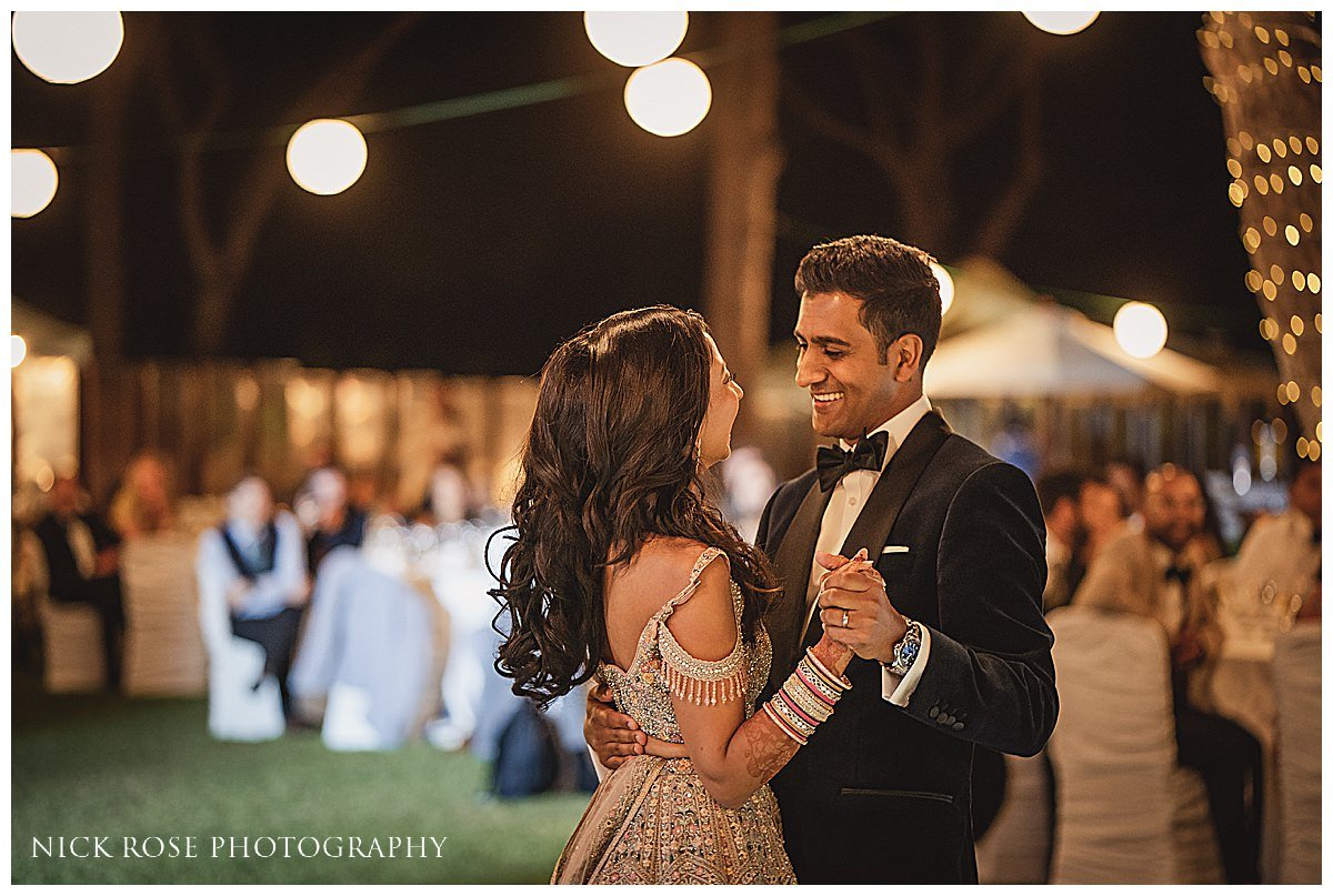  Destination Indian wedding reception at the Pine Cliff resort hotel in Portugal photographed by  wedding Photographer Nick Rose 