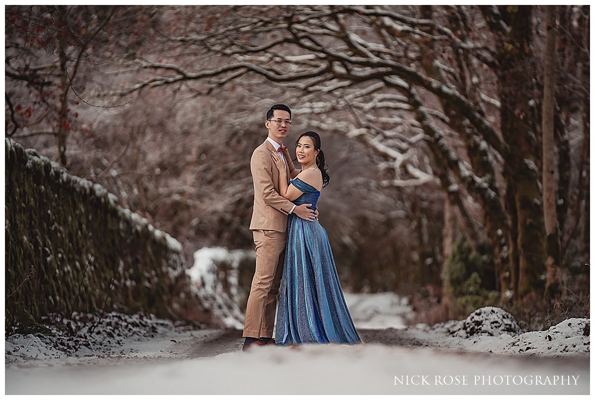  A winter pre wedding photography shoot in Glencoe Scotland photographed by destination elopement photographer Nick Rose 