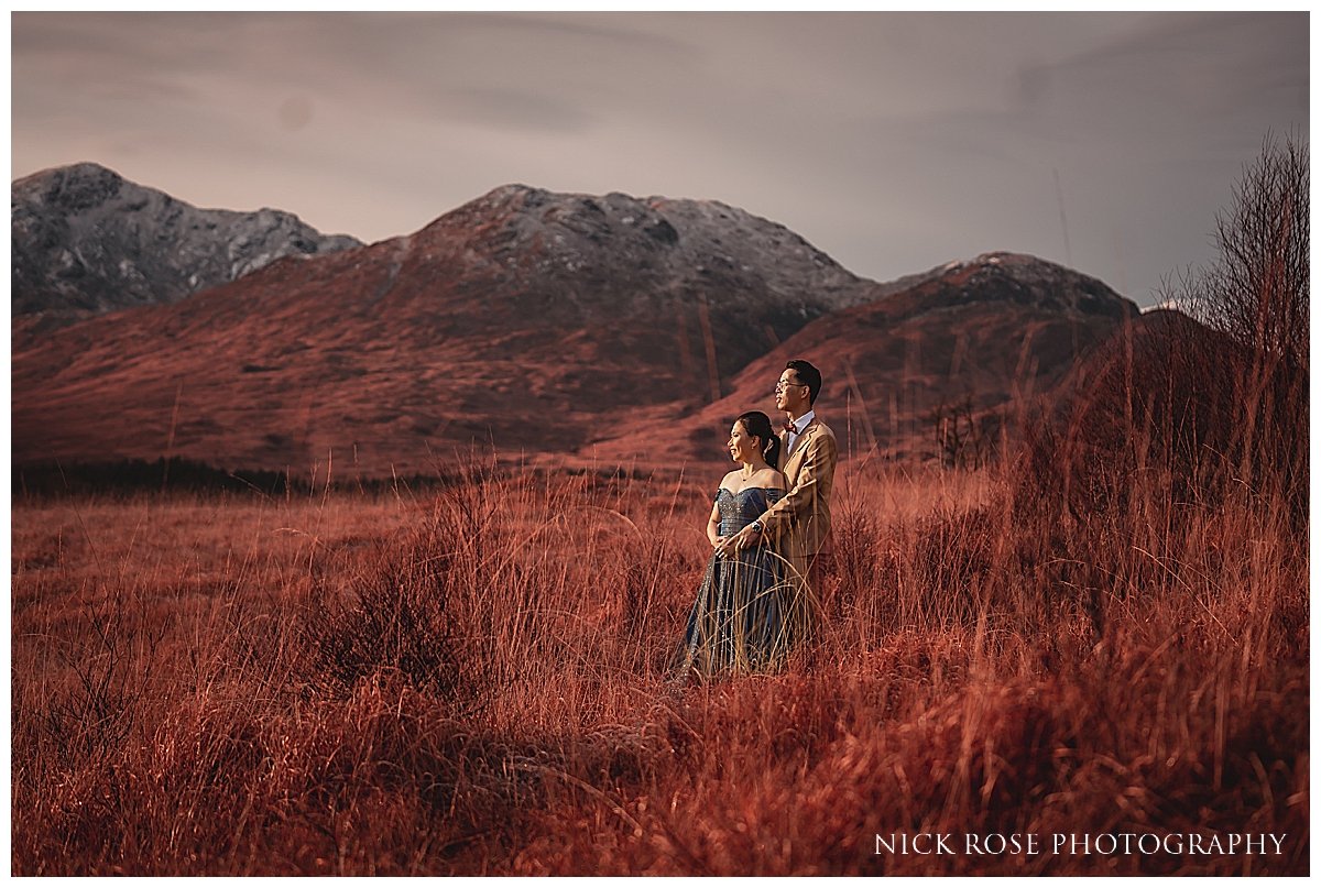  Scotland couples photoshoot for a pre wedding photography session in Fort William and Glencoe in the Scottish highlands in the winter.  