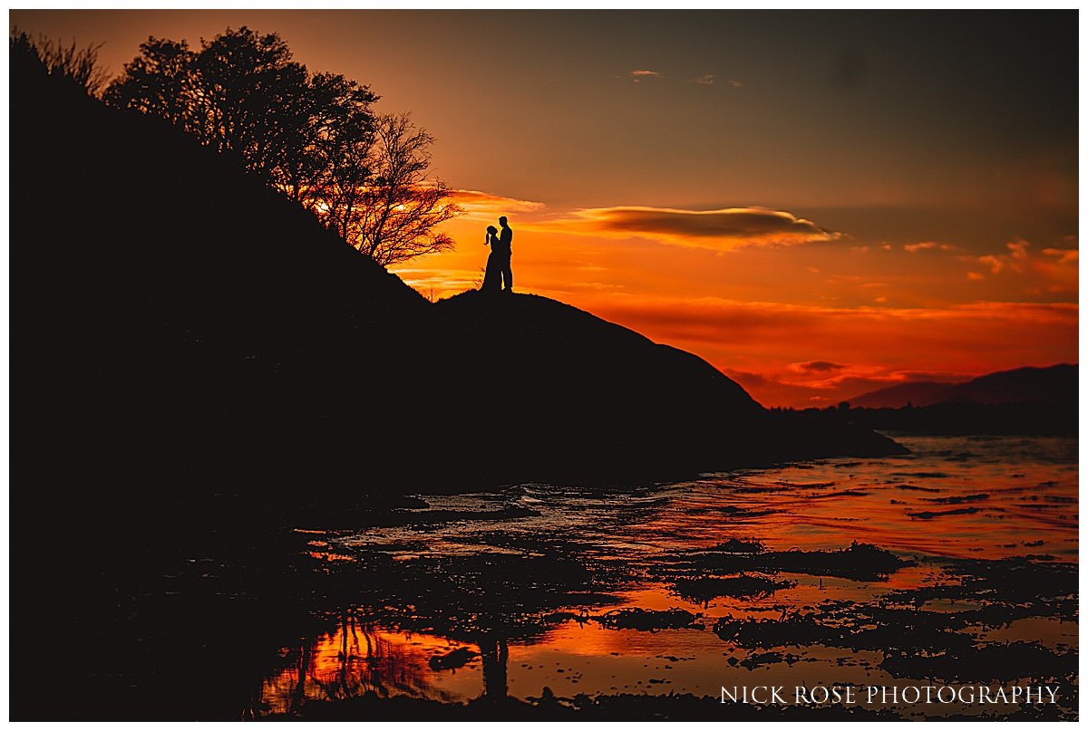  A sunset pre wedding photography shoot in Glencoe and Fort William in Scotland photographed by International and destination wedding photographer Nick Rose 