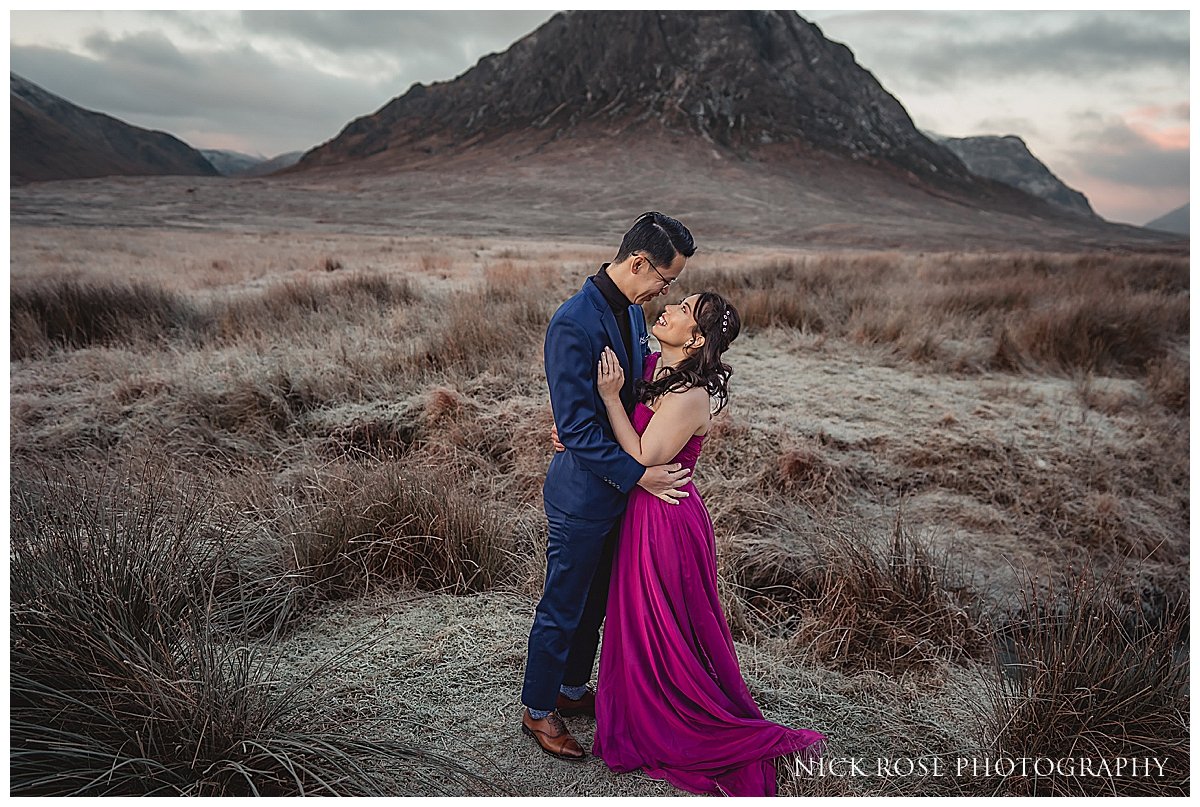  Winter pre wedding photography shoot in Glencoe and Fort William in Scotland photographed by International and destination wedding photographer Nick Rose 