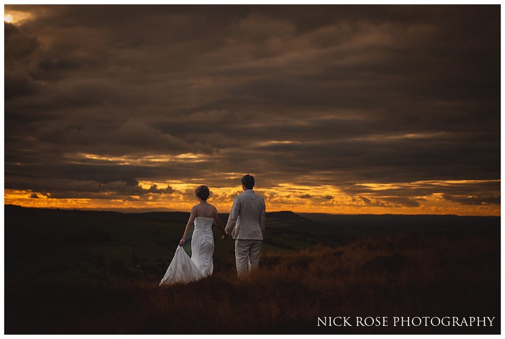  Sunset pre wedding shoot overlooking the Roaches in the Peak District 