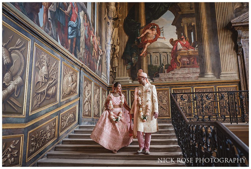  Bride and groom wedding photography for a Hindu Wedding at Hampton Court Palace 
