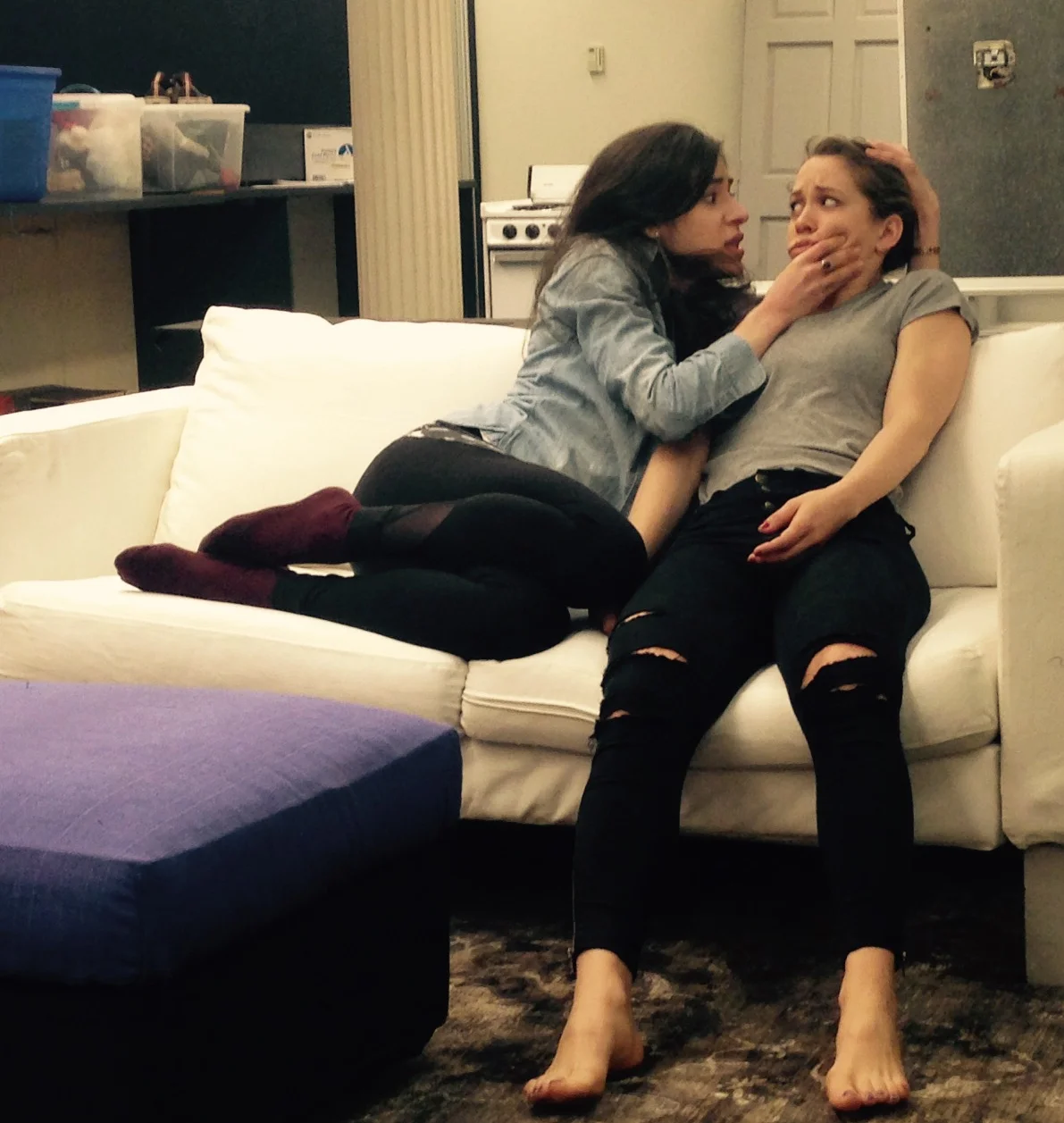 Mia Christo and Kathleen Simmonds in rehearsal